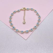 Load image into Gallery viewer, 18k Gold Filled Colorful Evil Eye Bracelet