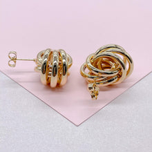 Load image into Gallery viewer, 18k Gold Filled XL Multi-Rowed Knot Stud Earring, Maxi- Jewlery