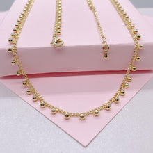 Load image into Gallery viewer, 18k Gold Filled Dainty Curb Link Choker With Attached Beads