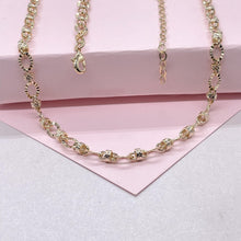 Load image into Gallery viewer, 18k Gold Filled 5mm Oval Sunburst Link Necklace