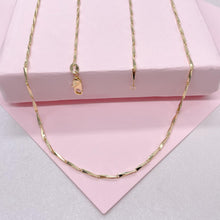 Load image into Gallery viewer, 18k Gold Filled 1.5mm 18 Inch Thin Dainty Long Bar Spear Shaped Link Chain