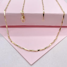 Load image into Gallery viewer, 18k Gold Filled 1.5mm 18 Inch Thin Dainty Long Bar Spear Shaped Link Chain