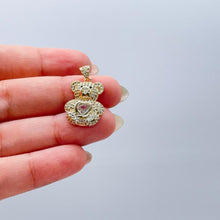 Load image into Gallery viewer, 18k Gold Filled CZ Bear Charm with Colorful Heart Center