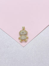 Load image into Gallery viewer, 18k Gold Filled CZ Puffy Baby Bear Charm, For Chains and Jewellery Making