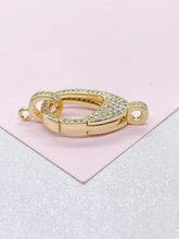 Load image into Gallery viewer, 18k Gold Filled Lobster Claw Clasp With CZ and Bail Included