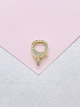 Load image into Gallery viewer, 18k Gold Filled Lobster Claw Clasp With CZ and Bail Included