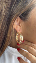Load image into Gallery viewer, 18k Gold Filled Hoop Earrings: Shiny Diamond Cut, 9mm Thick