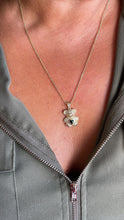 Load image into Gallery viewer, 18k Gold Filled CZ Bear Charm with Colorful Heart Center