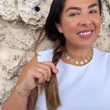 Load image into Gallery viewer, 18k Gold Filled Sunburst Flower Charm Link Bracelet