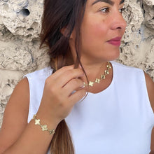 Load image into Gallery viewer, 18k Gold Filled Sunburst Flower Charm Link Bracelet