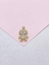 Load image into Gallery viewer, 18k Gold Filled CZ Puffy Baby Bear Charm, For Chains and Jewellery Making