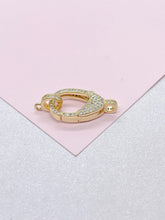Load image into Gallery viewer, 18k Gold Filled Lobster Claw Clasp With CZ and Bail Included