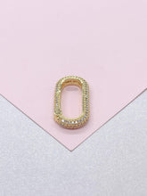 Load image into Gallery viewer, 18k Gold Filled CZ Carabiner Clasp For Jewelry Making, Necklaces, bracelets, Supplies