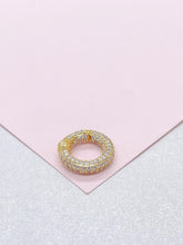 Load image into Gallery viewer, 18k Gold Filled CZ Carabiner Clasp: Jewelry Making Supplies