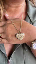 Load image into Gallery viewer, 18k Gold Filled Puffy Heart Crowned with Pearl Beads