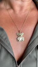 Load image into Gallery viewer, 18k Gold Filled Flat, and Puffy CZ Bear Pendant Charm For Jewellery Making Or Necklace