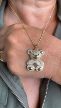 Load image into Gallery viewer, 18k Gold Filled Flat, and Puffy CZ Bear Pendant Charm For Jewellery Making Or Necklace