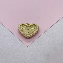Load image into Gallery viewer, 18k Gold Filled Puffy Heart Crowned with Pearl Beads