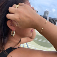 Load image into Gallery viewer, 18k Gold Filled Plain Dainty Cuff Bracelet With Tiny Balls as Ends