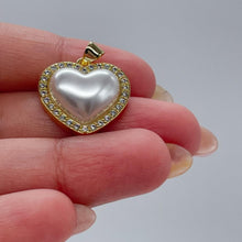 Load image into Gallery viewer, 18k Gold Filled Synthetic Pearl Charm Crowned with Pave CZs