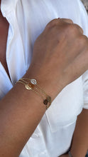 Load image into Gallery viewer, 18k Gold Filled 3 in 1 Curb Link Bracelet with Leaf charms