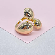 Load image into Gallery viewer, 18k Gold-filled Adjustable Triple Wrap Dome Ring