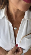Load image into Gallery viewer, 18k Gold Filled Synthetic Pearl Charm Crowned with Pave CZs