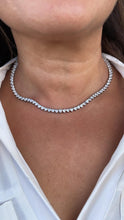 Load image into Gallery viewer, Silver Filled 5mm Heart Shaped Tennis Necklace with Bayonet Clasp