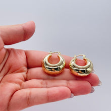 Load image into Gallery viewer, 18k Gold Filled Chunky Puffy Smooth Dome Hoop Earring
