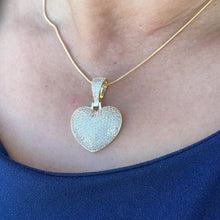 Load image into Gallery viewer, 18k Gold Filled CZ Big Heart Puffy Pendant, Available in Gold and Silver