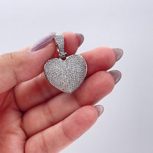 Load image into Gallery viewer, 18k Gold Filled CZ Big Heart Puffy Pendant, Available in Gold and Silver