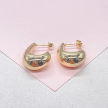 Load image into Gallery viewer, 18k Gold Filled Open Tear Drop Hoop Earring