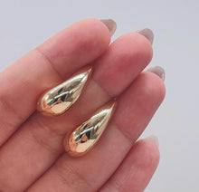 Load image into Gallery viewer, 18k Gold Filled Open Tear Drop Hoop Earring