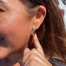 Load image into Gallery viewer, 18k Gold Filled Open Tear Drop Hoop Earring