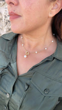 Load image into Gallery viewer, 18k Gold-Filled Custom-Made Pearl Satellite Choker with Toggle Clasp and Pearl Charm