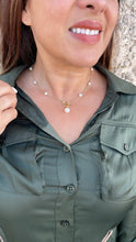 Load image into Gallery viewer, 18k Gold-Filled Custom-Made Pearl Satellite Choker with Toggle Clasp and Pearl Charm