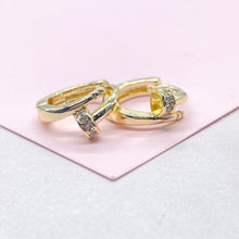 Load image into Gallery viewer, 18k Gold Filled Small Screws Flat Square Hoop EarringsWholesale Jewelry Supplies