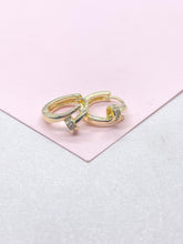 Load image into Gallery viewer, 18k Gold Filled Small Screws Flat Square Hoop EarringsWholesale Jewelry Supplies