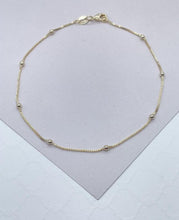 Load image into Gallery viewer, 18k Gold Filled 1mm Dainty Satellite Anklet