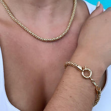 Load image into Gallery viewer, 18K Gold Filled Wheat Link Jewelry Set: Hypoallergenic Necklace & Bracelet