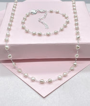 Load image into Gallery viewer, Silver Filled Tiny Heart Shape Pearl Set