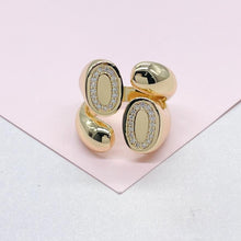 Load image into Gallery viewer, 18k Gold-filled Adjustable 4-Way Wrap ring with CZ and Dome Ended Pattern