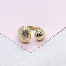 Load image into Gallery viewer, 18k Gold-filled Adjustable Dual Ended Wrap Ring with Frosted Texture and Dome Ends