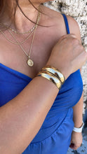 Load image into Gallery viewer, 18k Gold Filled Plain Double Row Cuff Bracelet, Hollowed, Trending Now