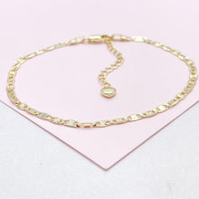 Load image into Gallery viewer, 18k Gold Filled 3mm Mariner Link Anklet featuring Starburst Design