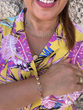 Load image into Gallery viewer, 18k Gold Filled Heart Patterned Bracelet with Round Colorful CZ Stones