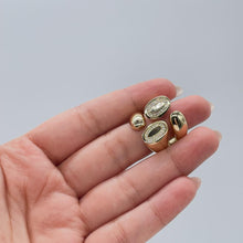 Load image into Gallery viewer, 18k Gold-filled Adjustable 4-Way Wrap ring with CZ and Dome Pattern