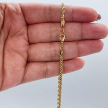 Load image into Gallery viewer, 18k Gold Filled 3mm Rope Anklet Chain Design and Stylish Ankle Bracelet