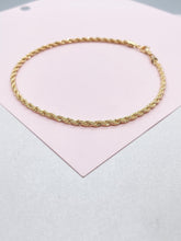 Load image into Gallery viewer, 18k Gold Filled 3mm Rope Anklet Chain Design and Stylish Ankle Bracelet
