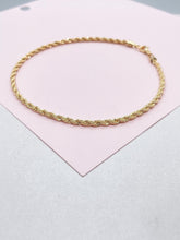 Load image into Gallery viewer, 18k Gold Filled 3mm Rope Anklet Chain Design and Stylish Ankle Bracelet